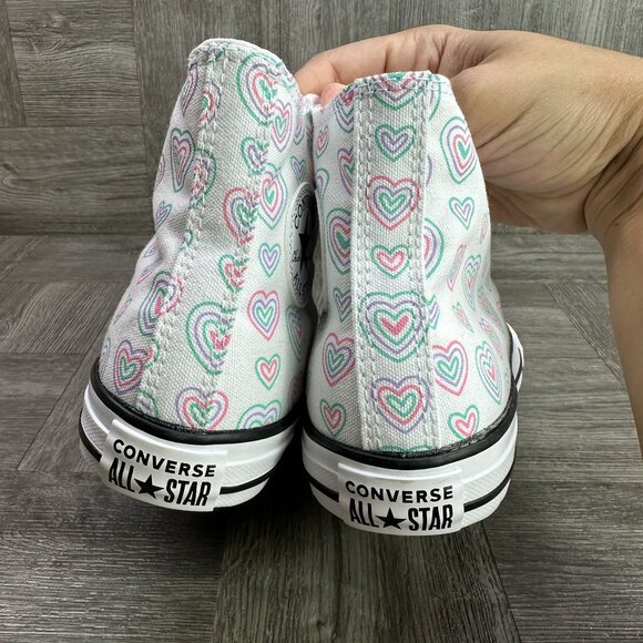 Converse CTAS White Multicolored Kids size 3 Shoes - Picture 6 of 8